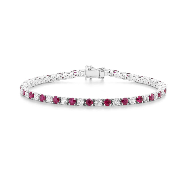 Crown Ruby Tennis Bracelet