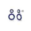 Crown Berry 3 in 1 Round Shape Blue Sapphire Earrings