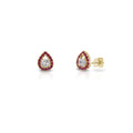 Crown Berry 3 in 1 Pear Shape Rubies Earrings