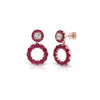 Crown Berry 3 in 1 Round Shape Rubies Earrings