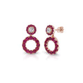 Crown Berry 3 in 1 Round Shape Rubies Earrings