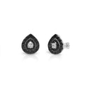 Crown Berry 3 in 1 Pear Shape Black Sapphire Earrings