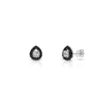 Crown Berry 3 in 1 Pear Shape Black Sapphire Earrings