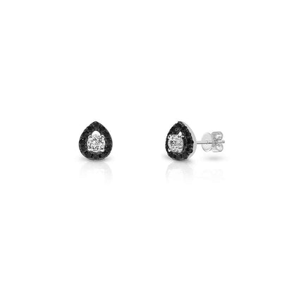 Crown Berry 3 in 1 Pear Shape Black Sapphire Earrings