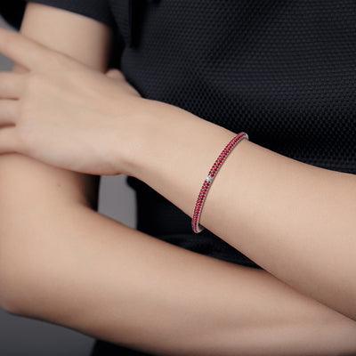 Small Crown Berry Bangle - Red